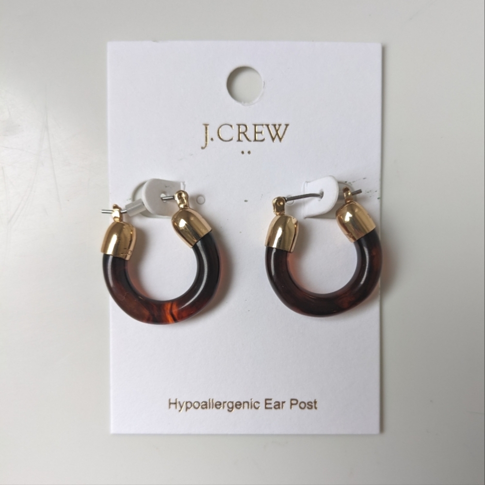 J. Crew Tortoise & Gold Tone Earrings